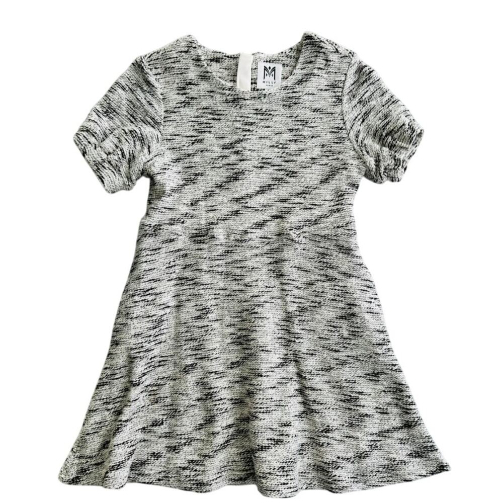 Milly Minis Girls Tweed Party Dress Size 10 Black White Party Holiday
